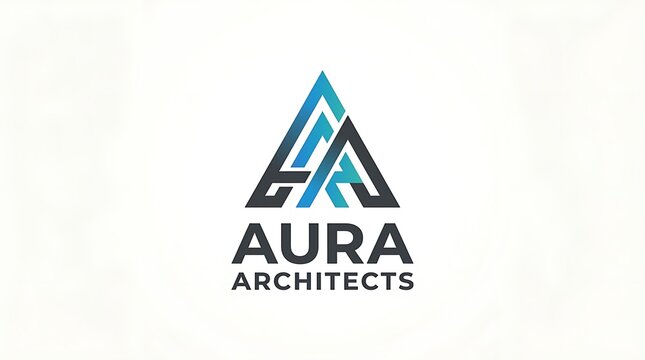 Double letter A logo design. Modern geometric monogram for architecture and construction firm.