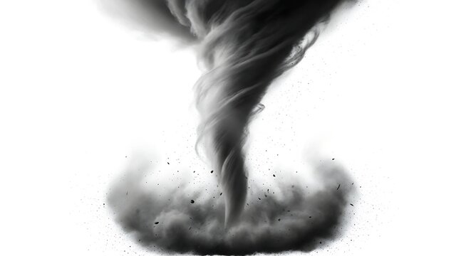Dramatic black tornado cloud illustration with disaster whirlwind dramatic