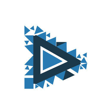 Abstract geometric play button logo