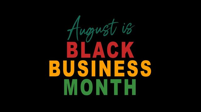 Black business month text animation  perfect for promotional materials, social media posts.