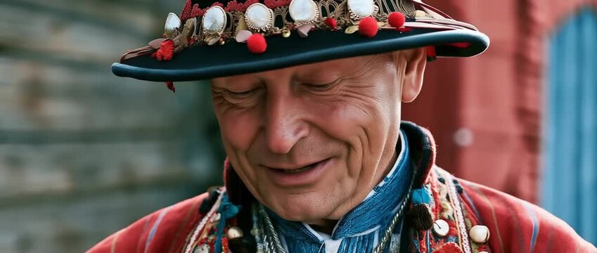 A man dressed ethnically is a Scandinavian.
