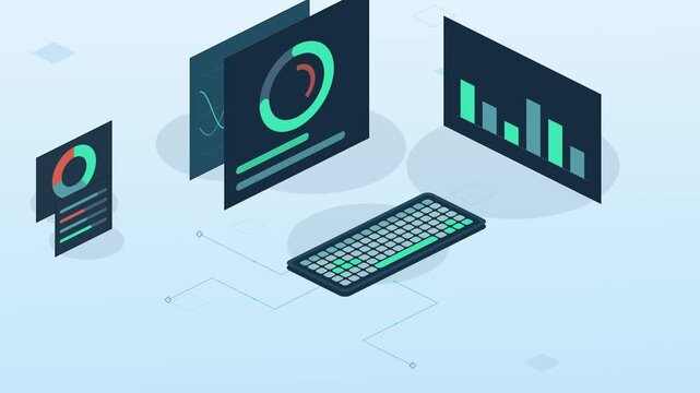 Dynamic Sales Performance Chart Animation with Rising Graph and Engaging Color Transitions
