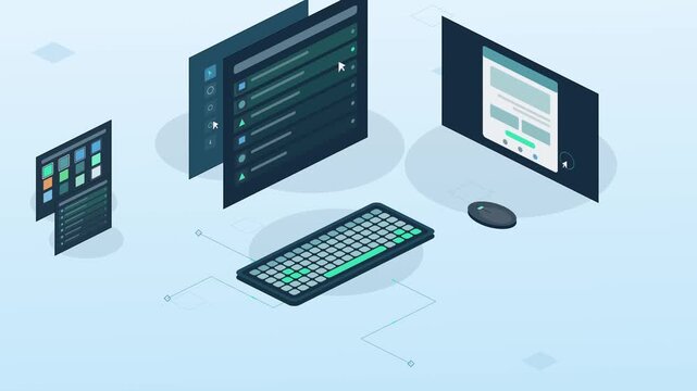 Dynamic UI UX Design Animation with Smooth Transitions and Colorful Elements