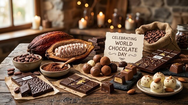 Delicious Chocolate Assortment for World Chocolate Day Celebration.