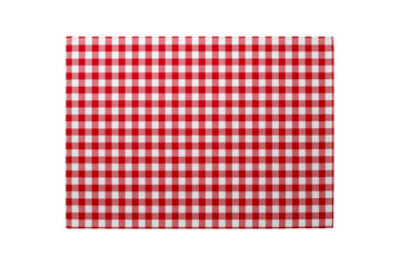 Obraz premium Red and white checkered gingham tablecloth, a classic picnic fabric creating a rustic pattern and dining texture on transparent background