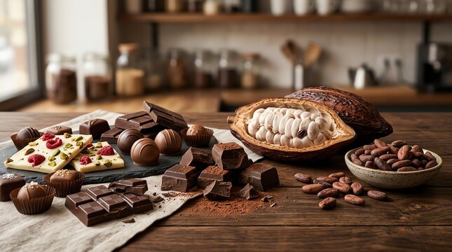 The Rich Journey of Chocolate From Raw Cocoa Pods and Beans to Delicious Confections.
