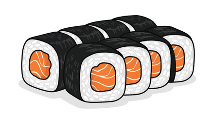 Salmon Maki Sushi Rolls Vector Illustration © AAS CREATIVE
