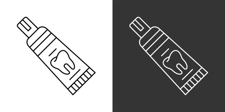 Toothpaste Black And White Multiple Style Icon Set Collection Pack Vector Illustration 