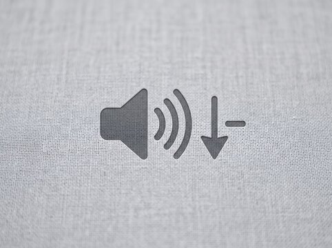 Volume Down Icon Symbol on Textured Background.