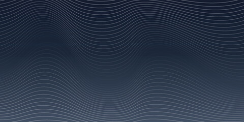 Fototapeta premium Dark Executive navy abstract background. Futuristic technology lines background with line stripe wavy light effect