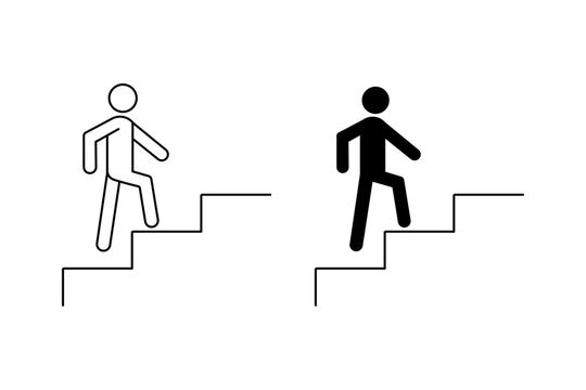階段を上る人物のアイコン