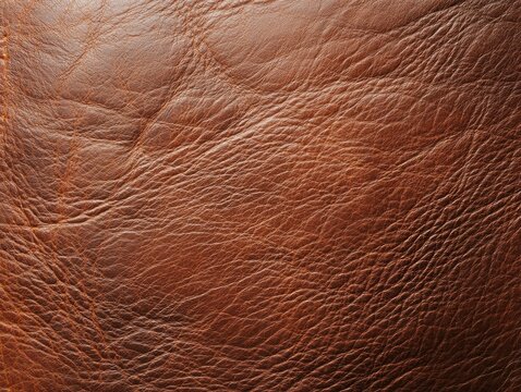 Close-up of textured brown leather material showing natural wrinkles and grain patterns.