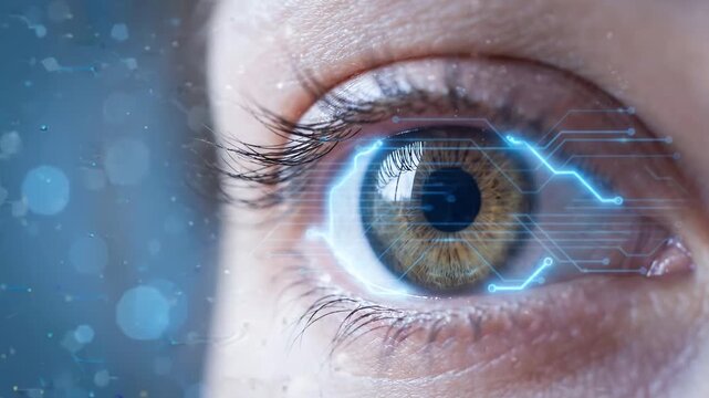 Digital Identity Eye Closeup Biometric Scan Security Technology Iris Recognition Human Eye Authentication Future Concept