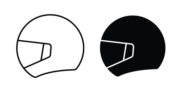 Motorbike helmet icon thin symbol group. EPS10