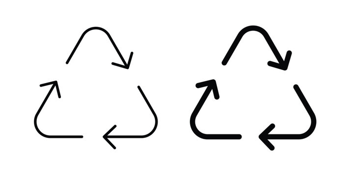 Recycle icon thin symbol group. EPS10