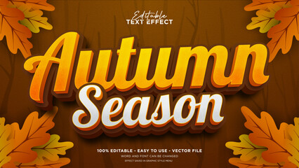 Autumn season 3d editable text effect, fall 3d vector © DzakiraStudio