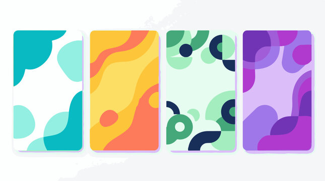 Four colorful abstract phone backgrounds with rounded corners
