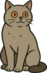 Fototapeta premium British Short hair cat paint hand design