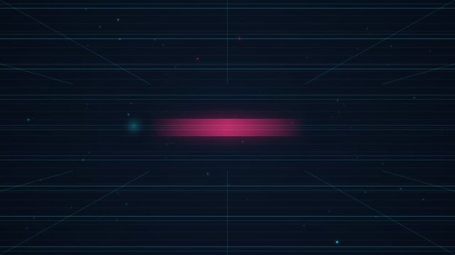 Abstract digital technology background with glowing pink stripe and data points, representing network connection, cyberspace, and futuristic data transmission