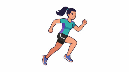 Fototapeta premium Energetic female athlete running with determination