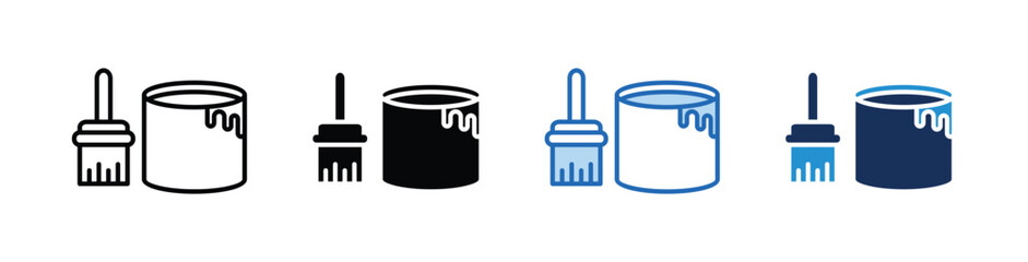 Paint Bucket  Icon Collection With Multiple Styles © layinatus