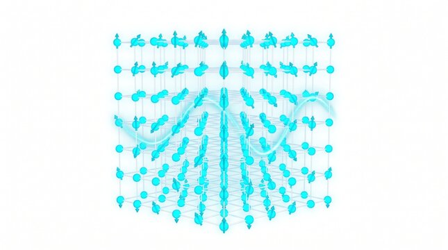 3D Physics Diagram of a Time Crystal Lattice in Continuous Motion