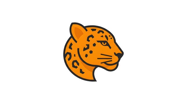 Stylized leopard head logo on white background