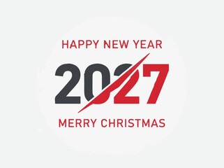 Fototapeta premium 2027 new year and christmas graphic design modern festive typography