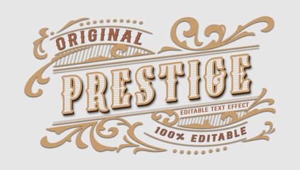 Obraz premium Vintage Prestige Text Effect Design with Editable Elements