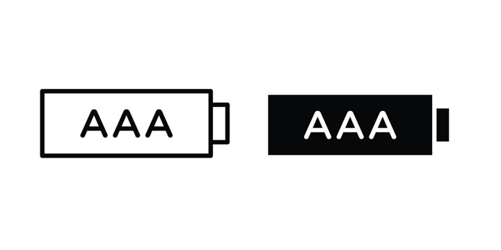 AAA battery icon editable graphics bundle