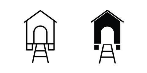 Chicken coop icon editable graphics bundle © diga