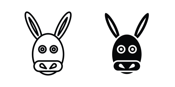 Donkey icon editable graphics bundle