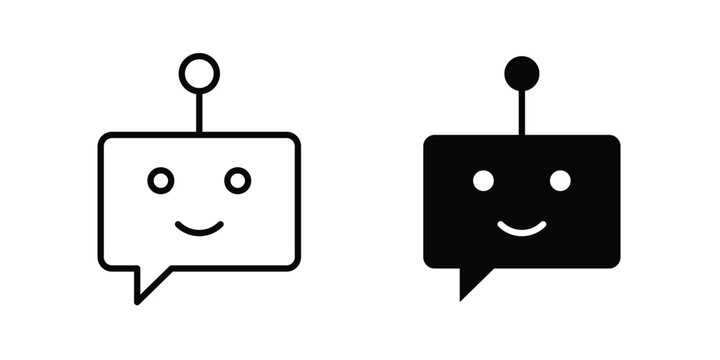 Ai chat bot icon editable graphics bundle