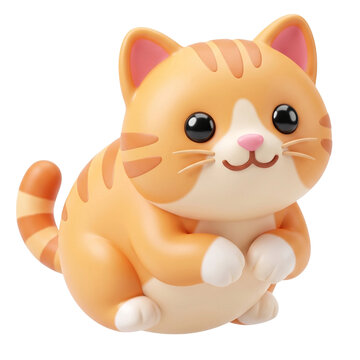 Cute Orange Striped Cat Illustration for Pet themed Designs