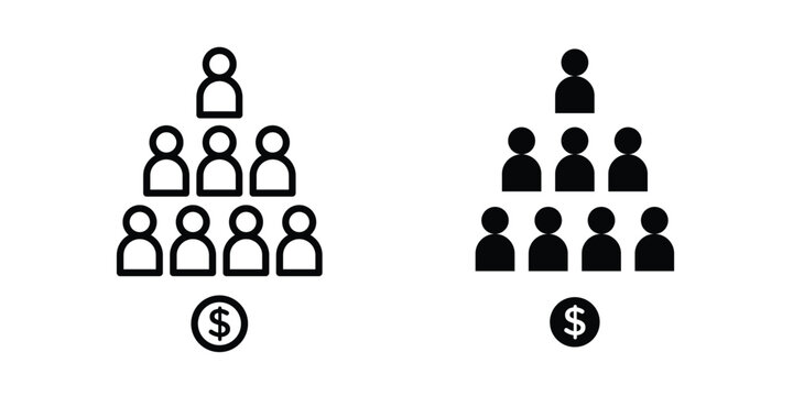 Ponzi scheme icon editable graphics bundle