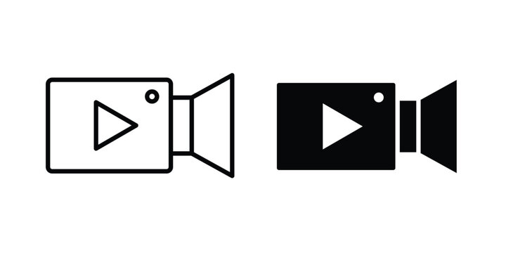 Video camera icon editable graphics bundle