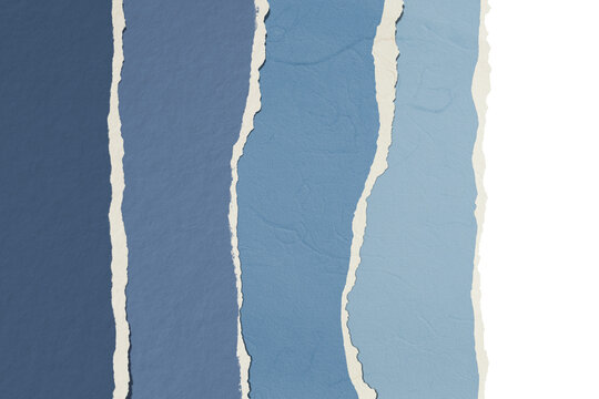 Blue shades png border, torn paper design, transparent background