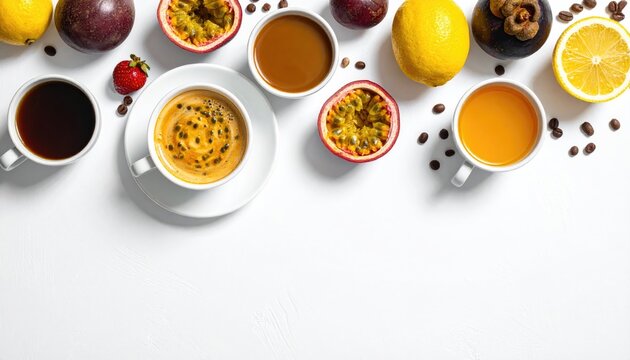 Bright Morning Espresso and Fresh Fruit Obst Coffee Arrangement