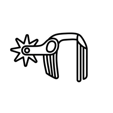 Line Art Cowboy Spur Icon - Vector Illustration