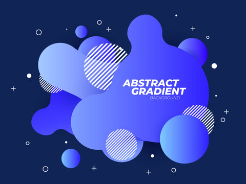 Modern Abstract Liquid Gradient Background with Blue Fluid Shapes on Navy Backdrop
