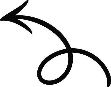 Looping Back Curved Arrow Icon Minimalist Black Vector for Modern UI UX Navigation Design