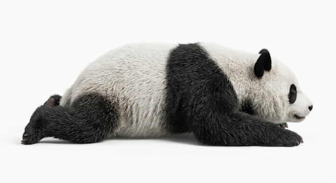 Giant Panda in Various Poses Isolated on White Background
