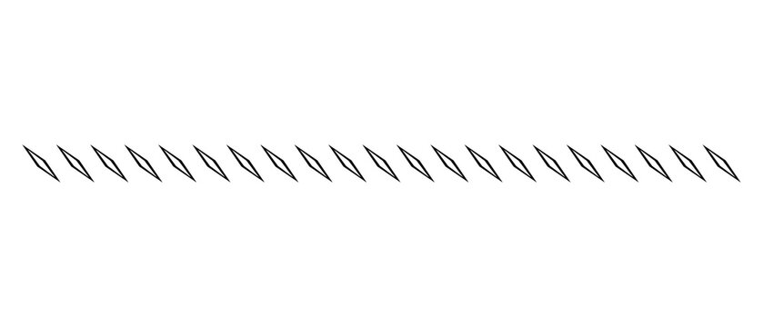 &ldquo;Geometric horizontal border frame featuring a repeating pattern of slanted sharp diamond shapes.abstract design element for page dividers and creative layouts.&rdquo;
