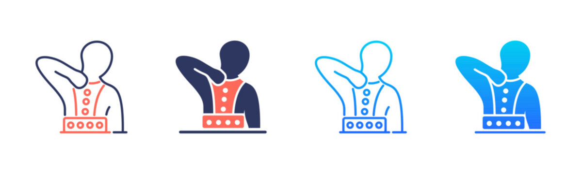 Posture Correction Therapy Icon Pack In Multiple Styles