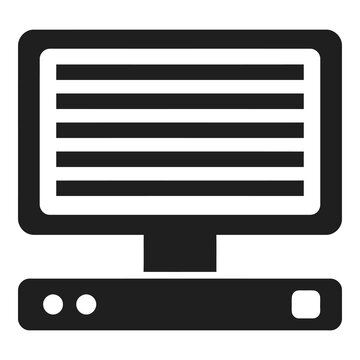 Computer monitor and tower icon graphic symbol design element isolated on white background icon
