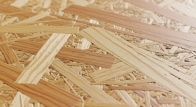 Texture Closeup of Textured OSB Wood Strand Board Showing Detailed Chipboard Patterns