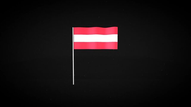 Three small Austrian flags on black background