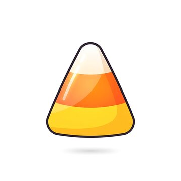 Classic candy corn vector illustration, featuring iconic white, orange, and yellow stripes. Ideal for autumn holiday designs, sweet treat promotions, and festive confectionery graphics