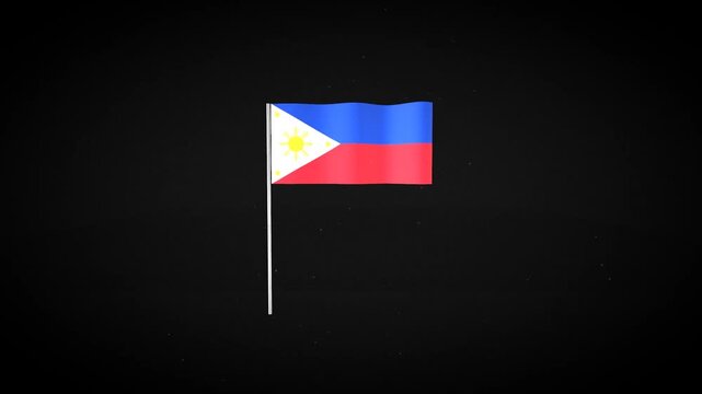 Three small Philippine flags on black background