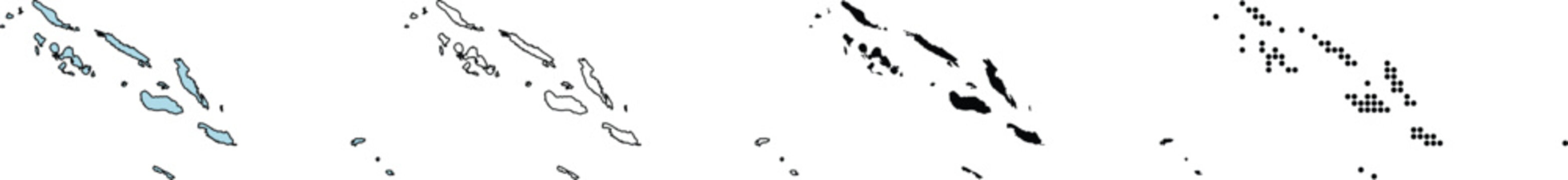 Solomon Islands Dot Map Icon Set in Multiple Color Variations